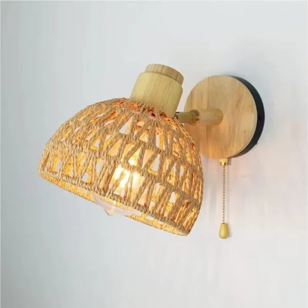 Rattan Wandleuchte Retro Rattan Wandleuchte Retro