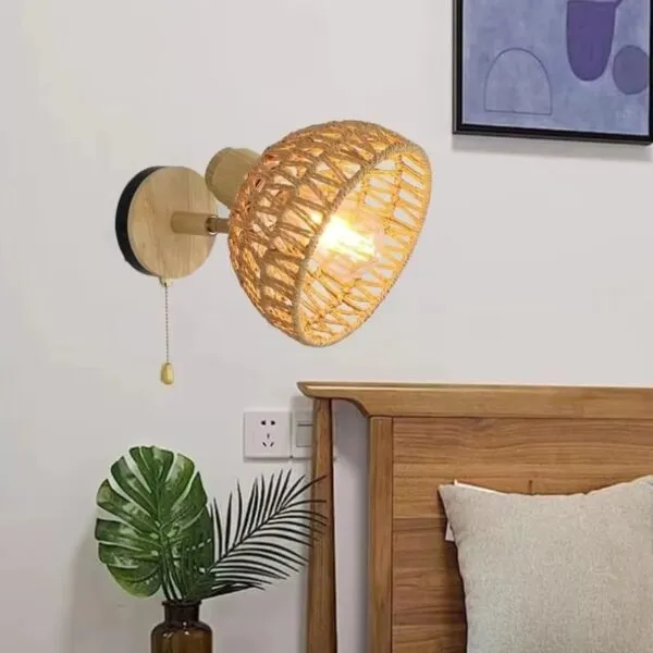 Rattan Wandleuchte Retro Rattan Wandleuchte Retro