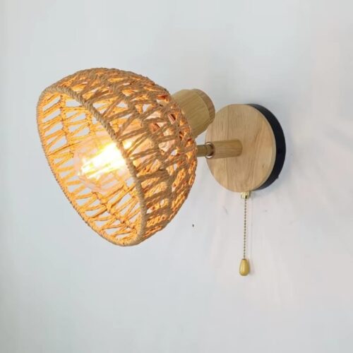 Rattan Wandleuchte Retro Rattan Wandleuchte Retro