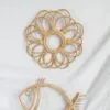 Rattan-Wandspiegel rund