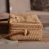 Rechteckige Rattan-Handtasche