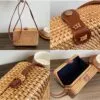 Rechteckige Rattan-Handtasche für Damen Rechteckige Rattan-Handtasche für Damen