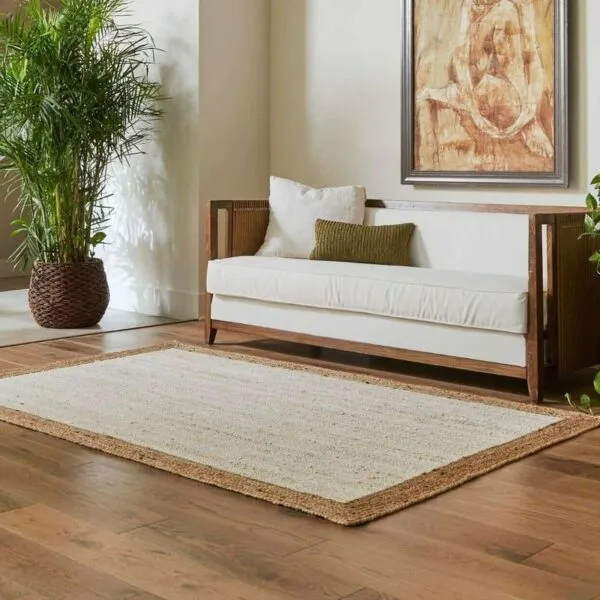 Rechteckiger Teppich aus Naturrattan