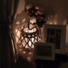 Retro-Rattanlaterne mit geflochtenem Seil