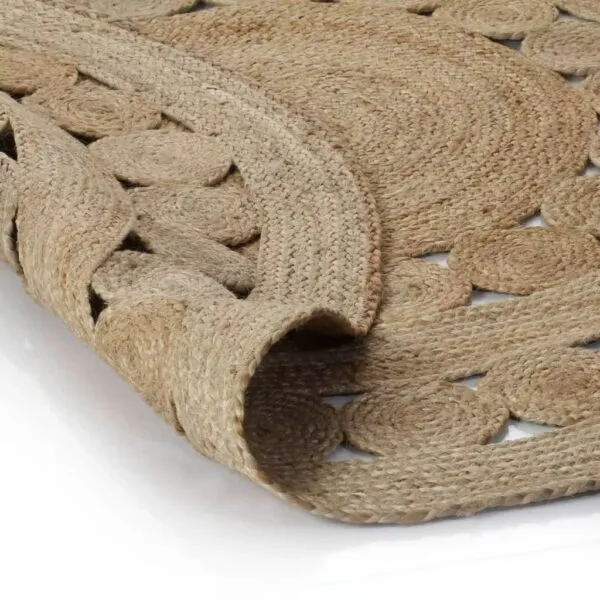 Rund geflochtener Juteteppich im Rattan-Look Rund geflochtener Juteteppich im Rattan-Look