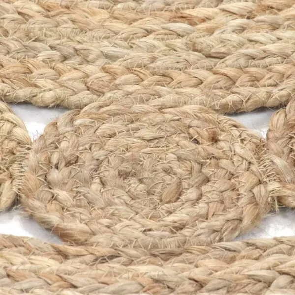 Rund geflochtener Juteteppich im Rattan-Look Rund geflochtener Juteteppich im Rattan-Look