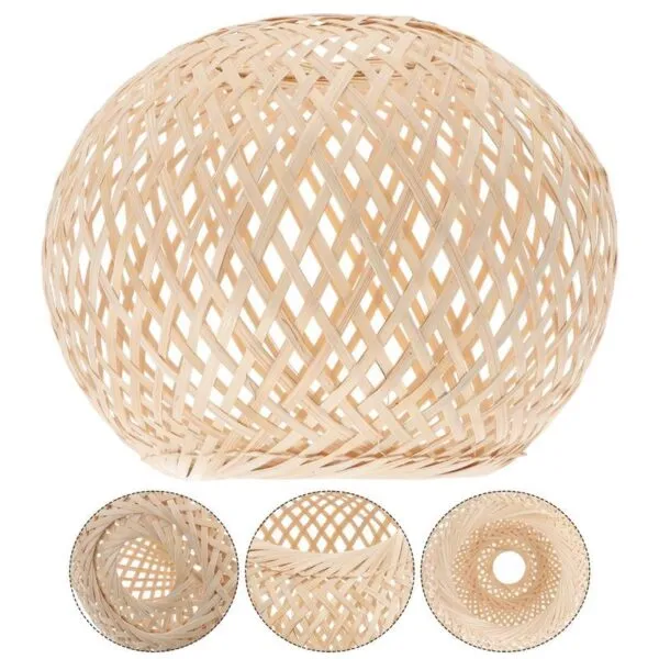 Rund geflochtener Rattan-Lampenschirm