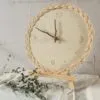 Rund Wanduhr aus geflochtenem Rattan Rund Wanduhr aus geflochtenem Rattan