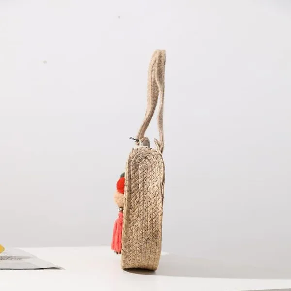 Runde Basttasche für Damen Runde Basttasche für Damen