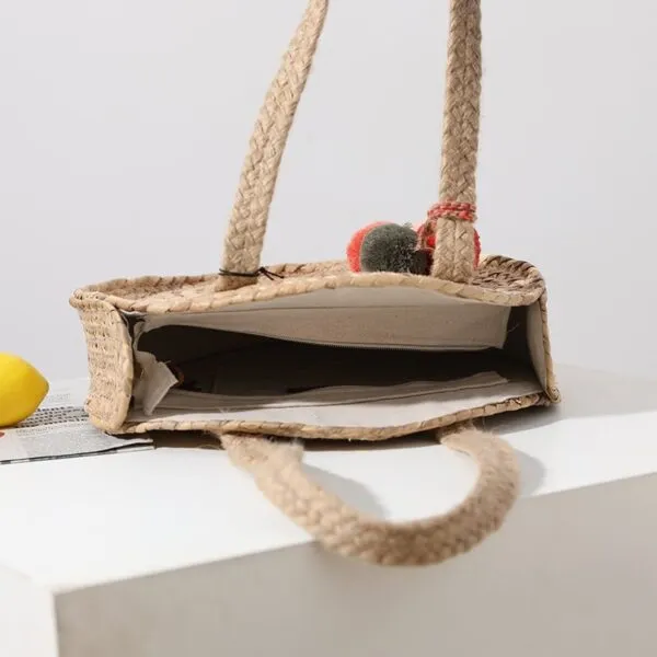 Runde Basttasche für Damen Runde Basttasche für Damen