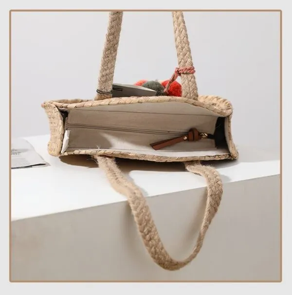 Runde Basttasche für Damen Runde Basttasche für Damen