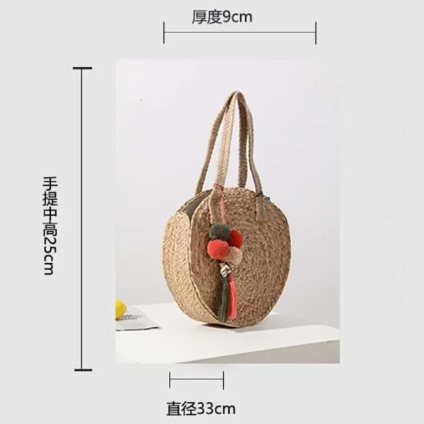 Runde Basttasche für Damen Runde Basttasche für Damen