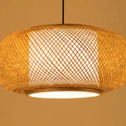 Runde Hängelampe aus Rattan Runde Hängelampe aus Rattan