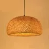 Runde Hängelampe aus Rattan im Landhausstil Runde Hängelampe aus Rattan im Landhausstil