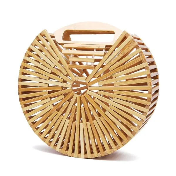 Runde Holz-Handtasche für Damen Runde Holz-Handtasche für Damen