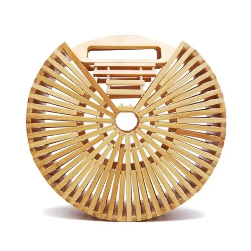 Runde Holz-Handtasche für Damen Runde Holz-Handtasche für Damen