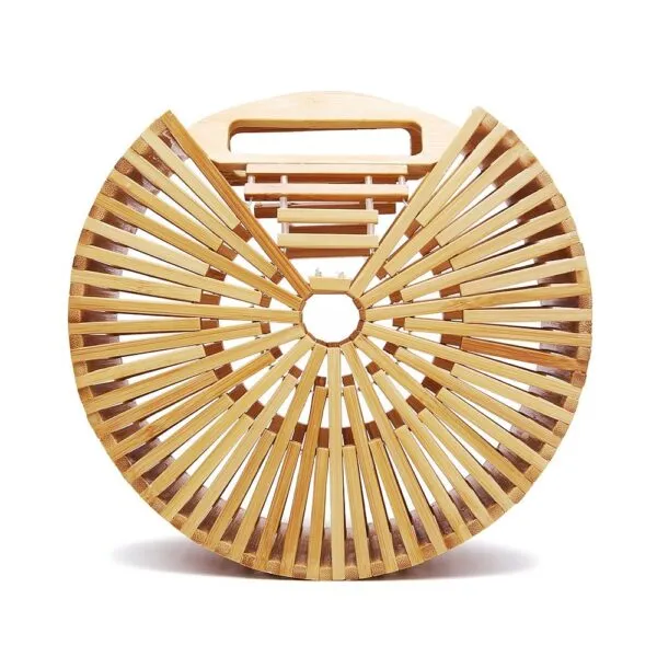 Runde Holz-Handtasche für Damen Runde Holz-Handtasche für Damen