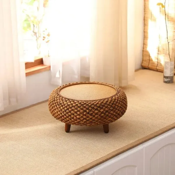 Runde Pedestal-Tisch aus Rattan Runde Pedestal-Tisch aus Rattan