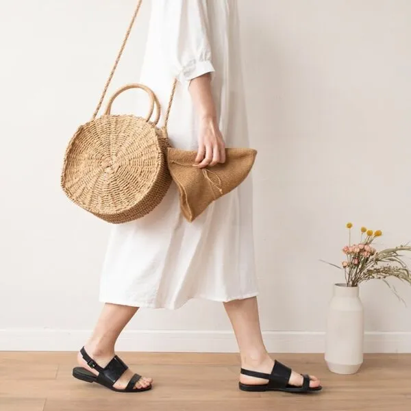 Runde Rattan Handtaschen für Damen Runde Rattan Handtaschen für Damen