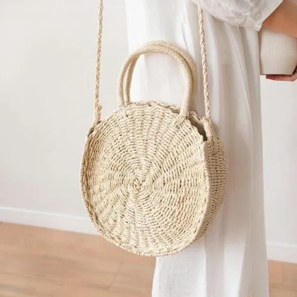 Runde Rattan Handtaschen für Damen Runde Rattan Handtaschen für Damen
