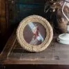 Runder Bilderrahmen aus Hanf und Rattan Runder Bilderrahmen aus Hanf und Rattan