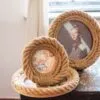 Runder Bilderrahmen aus Hanf und Rattan Runder Bilderrahmen aus Hanf und Rattan