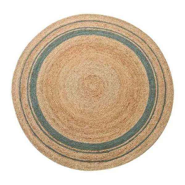 Runder Flechtoptik-Teppich im traditionellen Stil