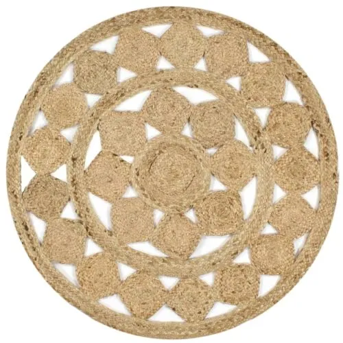 Runder Jute-Teppich im Rattan-Look Runder Jute-Teppich im Rattan-Look