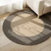 Runder Jute-Teppich in Schwarz Runder Jute-Teppich in Schwarz