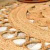 Runder Rattan-Optik Teppich, Wendbar