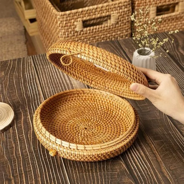 Runder Rattan Schmuckkorb Runder Rattan Schmuckkorb