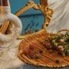 Runder Rattan-Tablett, klein und fein