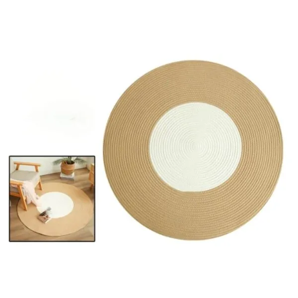 Runder Rattan-Teppich im japanischen Stil Runder Rattan-Teppich im japanischen Stil