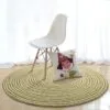 Runder Rattan-Teppich in Grün Runder Rattan-Teppich in Grün