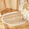 Runder Rattan-Teppich zweifarbig Runder Rattan-Teppich zweifarbig