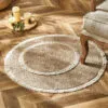Runder Rattan-Teppich zweifarbig Runder Rattan-Teppich zweifarbig