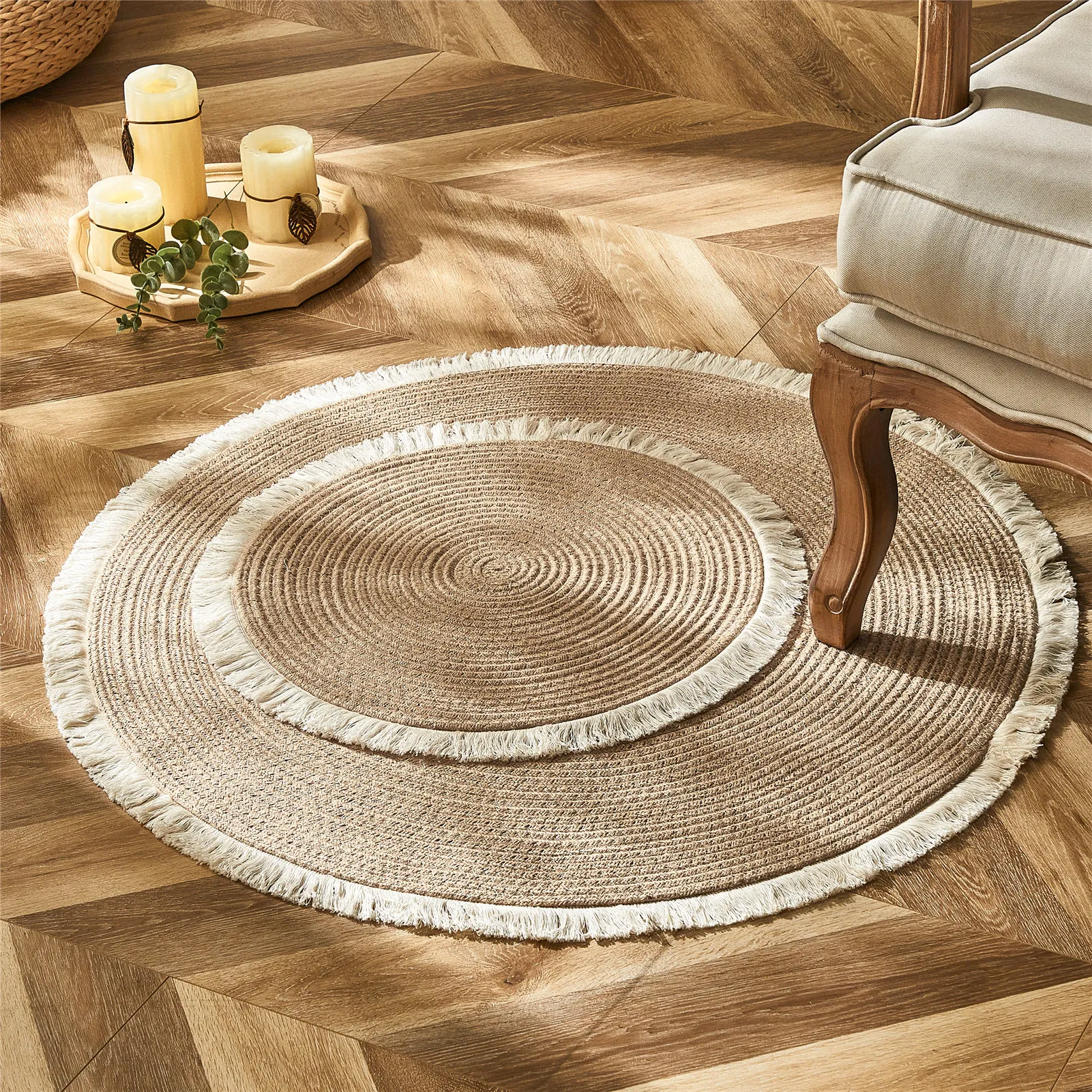 Rattan in runder, zweifarbiger Form