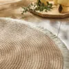 Runder Rattan-Teppich zweifarbig Runder Rattan-Teppich zweifarbig