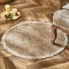 Runder Rattan-Teppich zweifarbig Runder Rattan-Teppich zweifarbig