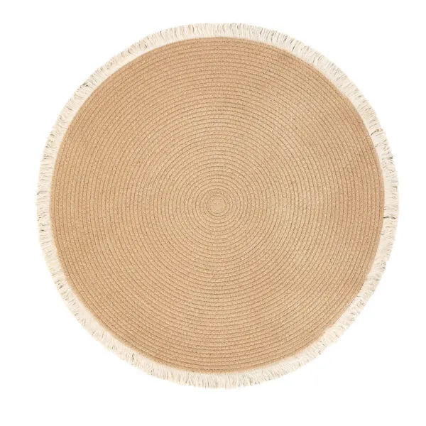 Runder Rattan-Teppich zweifarbig Runder Rattan-Teppich zweifarbig