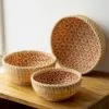 Runder Rattankorb im Retro-Stil Runder Rattankorb im Retro-Stil