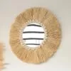 Runder Wandspiegel aus Holz Runder Wandspiegel aus Holz