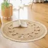 Runder Weiden-Teppich mit Quasten Runder Weiden-Teppich mit Quasten