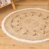 Runder Weiden-Teppich mit Quasten Runder Weiden-Teppich mit Quasten