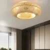Rundes Design-Deckenleuchte aus Rattan