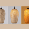 Rustikale Pendelleuchte aus Rattan in Tulpenform Tulpenform Rustikale Pendelleuchte aus Rattan in Tulpenform Tulpenform
