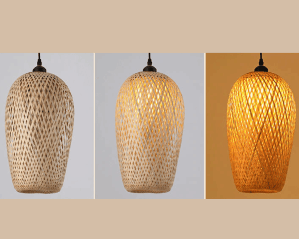 Rustikale Pendelleuchte aus Rattan in Tulpenform Tulpenform Rustikale Pendelleuchte aus Rattan in Tulpenform Tulpenform