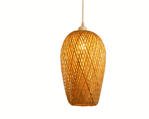 Rustikale Pendelleuchte aus Rattan in Tulpenform Tulpenform Rustikale Pendelleuchte aus Rattan in Tulpenform Tulpenform