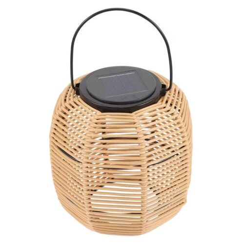 Rustikale Solar-Laterne aus Rattan