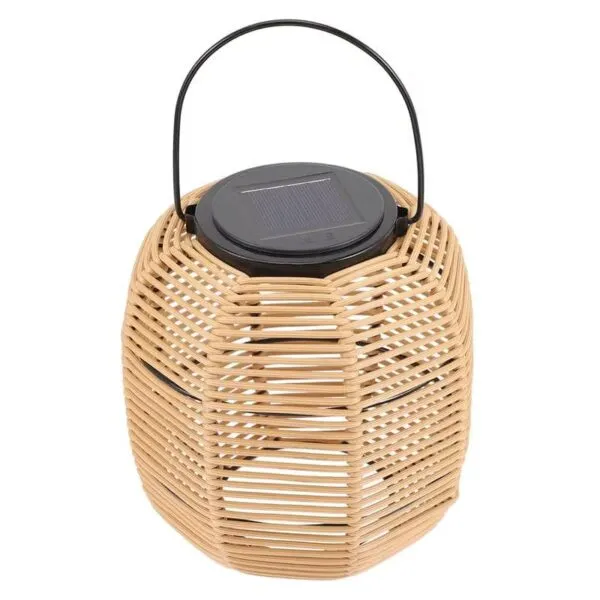 Rustikale Solar-Laterne aus Rattan Rustikale Solar-Laterne aus Rattan